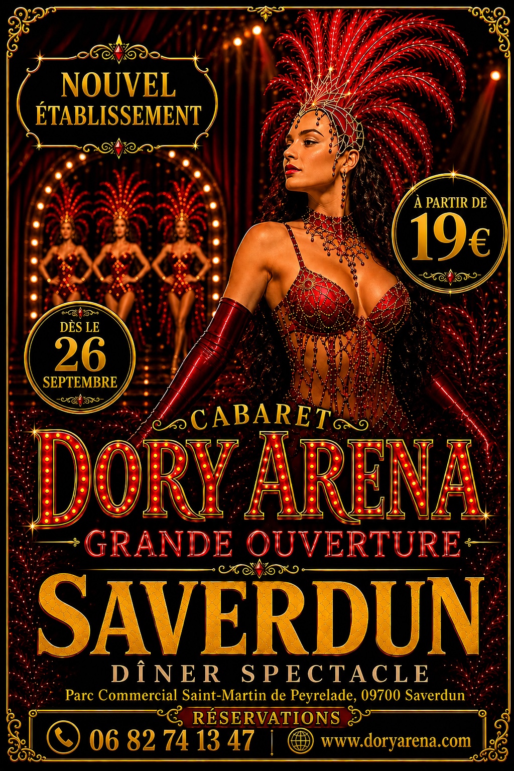 Cabaret Dory Arena à Saverdun – Rêve Rouge, dîner-spectacle près de Toulouse